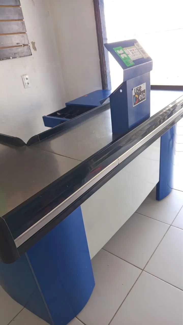 Checkout de Supermercado Completo com Gaveta de Caixa e Esteira - Usado - Foto 3