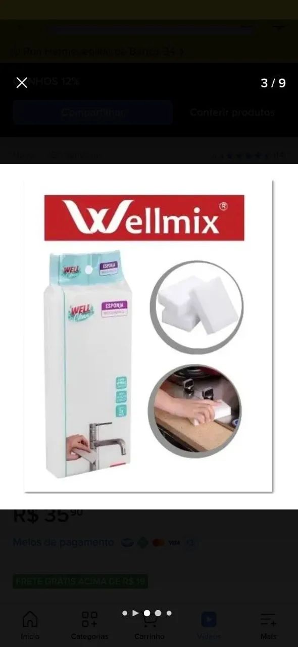 KIT C/10 ESPONJA MÁGICA DE MELAMINA <br>10x7x3 Cm