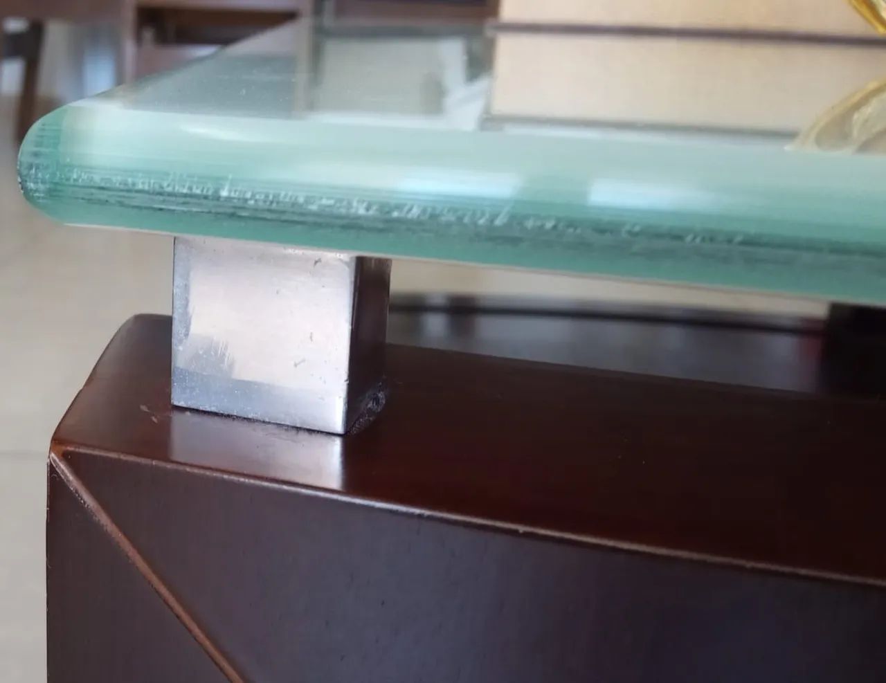 MESA DE CENTRO em MADEIRA e VIDRO - Foto 5