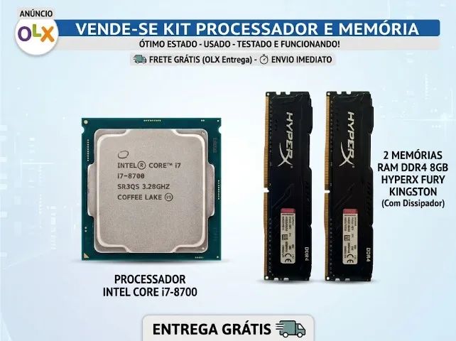 【動作保証】DDR4 2666 16GB(8G×2) Pioneer 188-2 Kit Memória RAM 16GB (2x8GB) DDR4 2666Mhz + Processador i7 8700 8ª