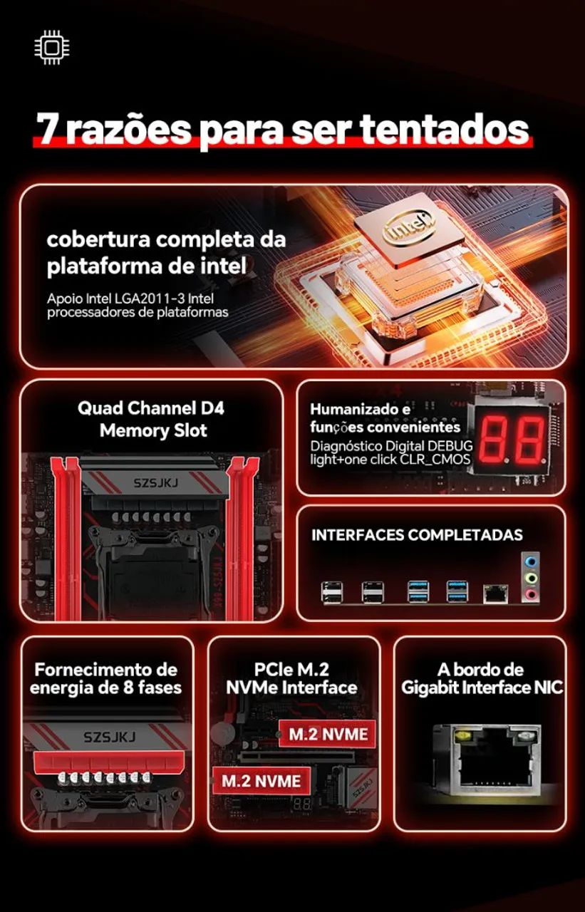 [NOVA] Placa mãe x99 xeon 2680v4 módulo tmp2.0 16gb 2400mhz(oc) - Foto 5