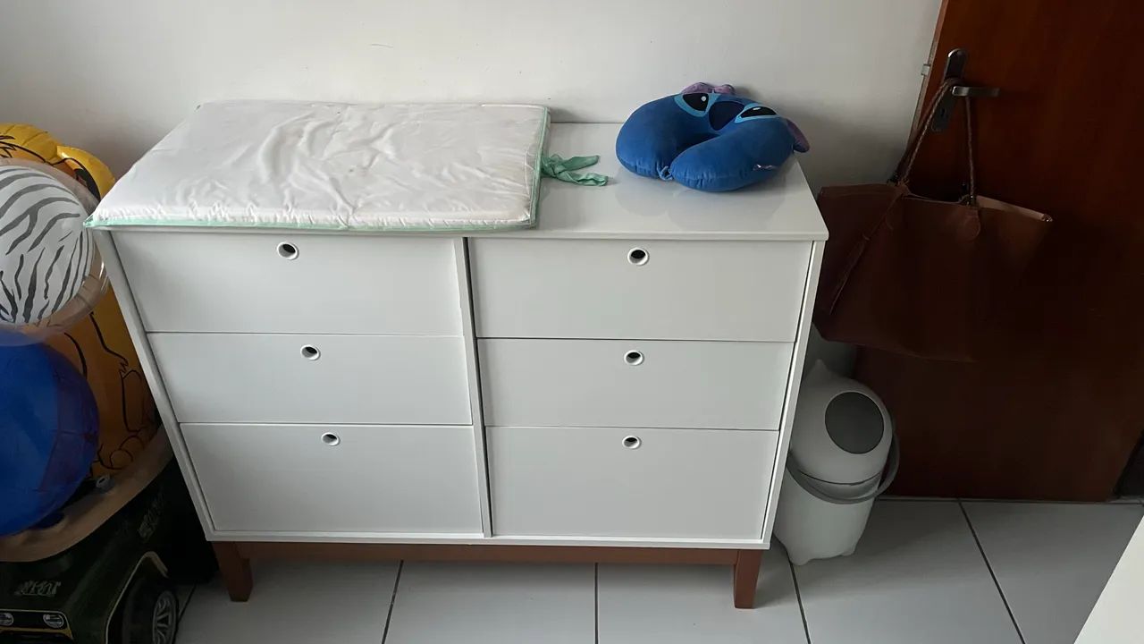 Berço e Cômoda Matic - BRANCO SOFT / ECO WOOD