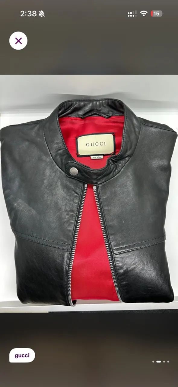 Jaqueta de couro Gucci