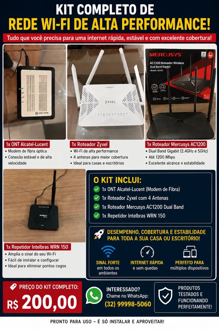 Kit rede Wi-Fi 