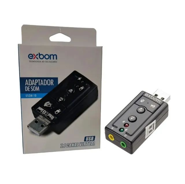 Placa De Som Usb 7.1 Canais Exbom