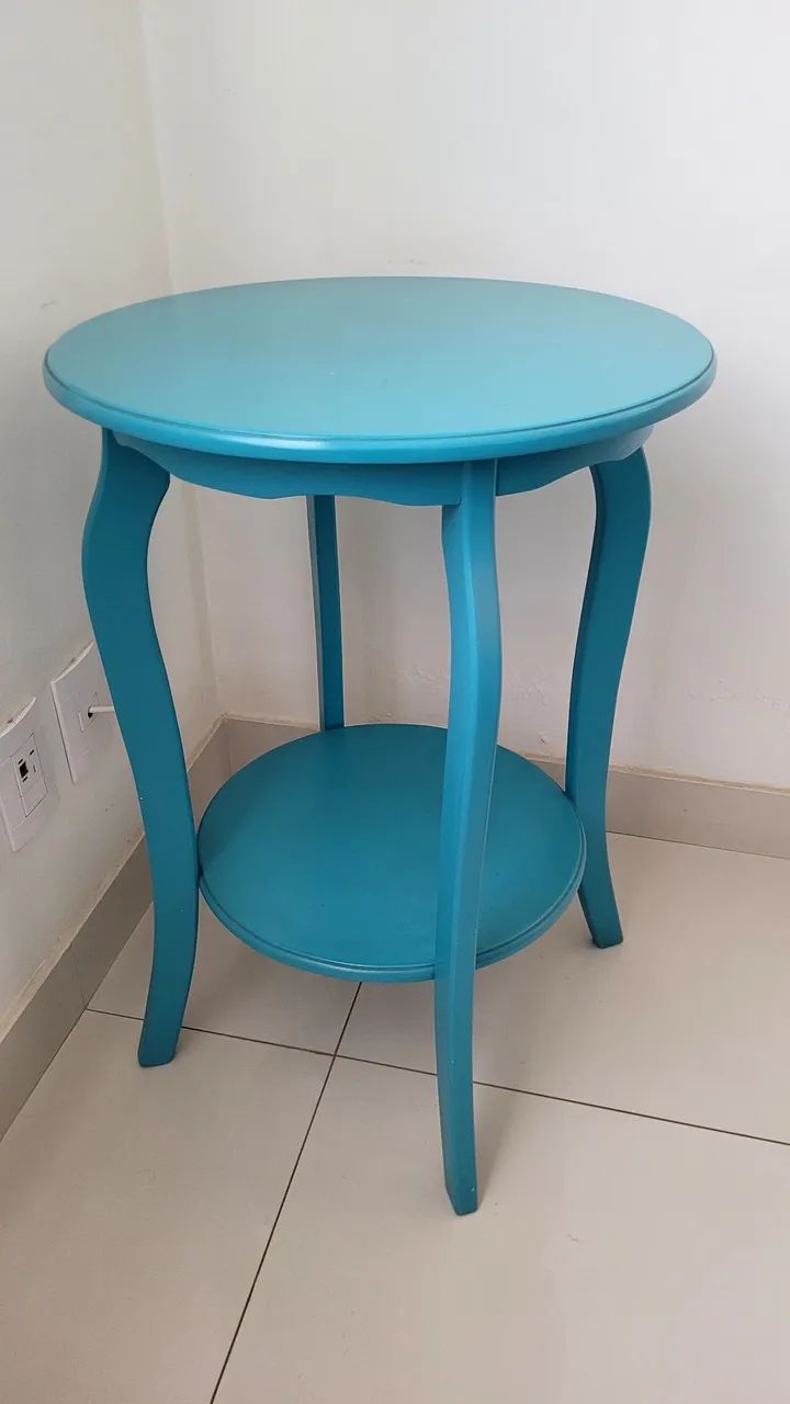 Mesa de canto em madeira Azul Turqueza - Foto 2