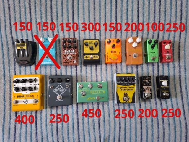 Pedais Distorção Overdrive e Fuzz Diversos