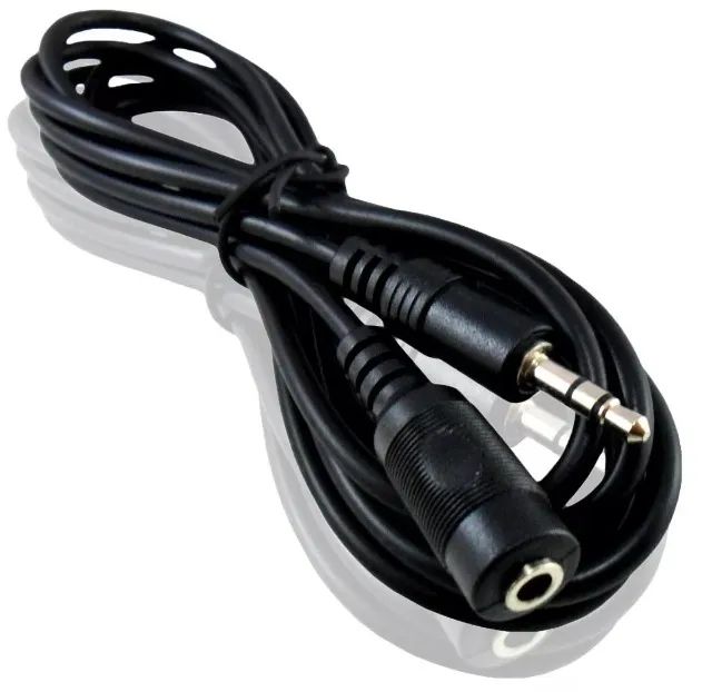 Kit 10 Cabo Extensor P2 Áudio Fone de Ouvido Microfone Headset Macho Femea Extensão - Foto 3