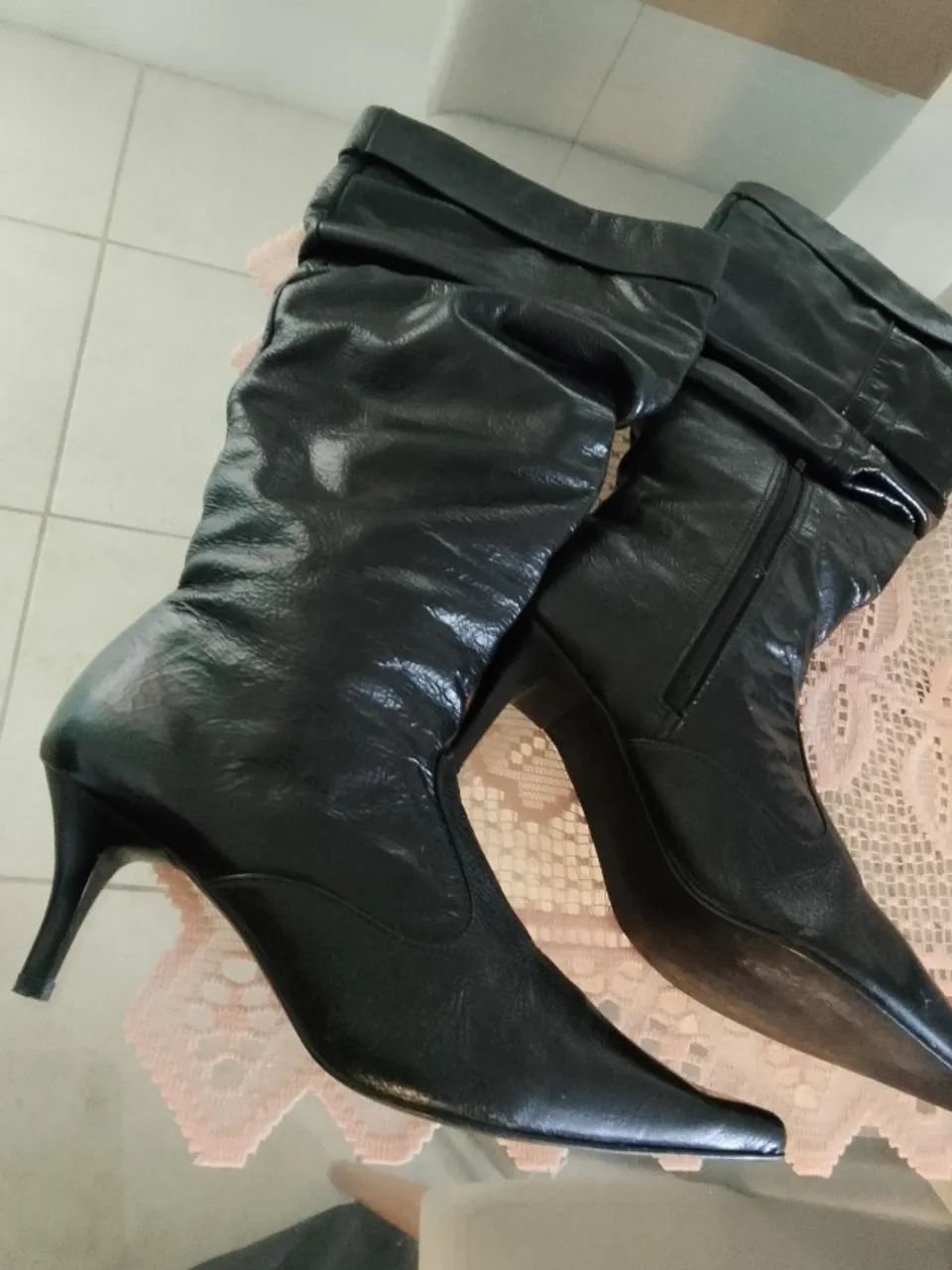 Bota cano longo 36 couro legítimo  - Foto 3