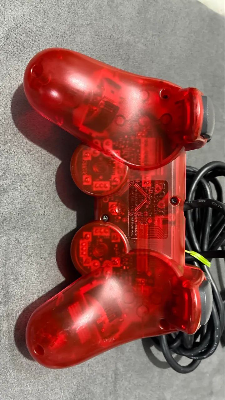 Controle PS2 Original - Vermelho Transparente  - Foto 2