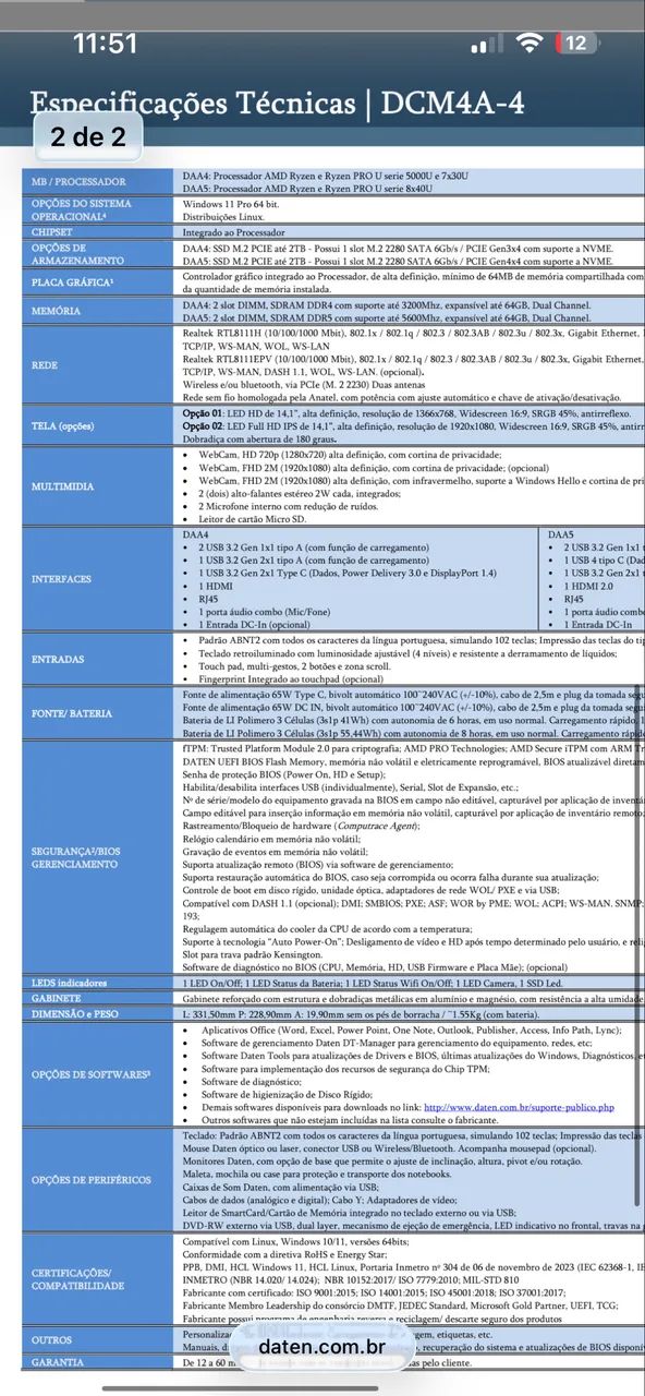  Notebook Daten DCM4A-4 - Excelente estado.  - Foto 2