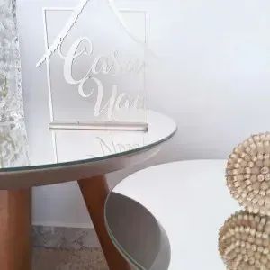 Conjunto de Mesa de apoio Valência com vidro espelhado - Foto 2