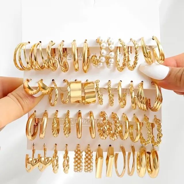 brincos dourados pra qualquer ocasiao