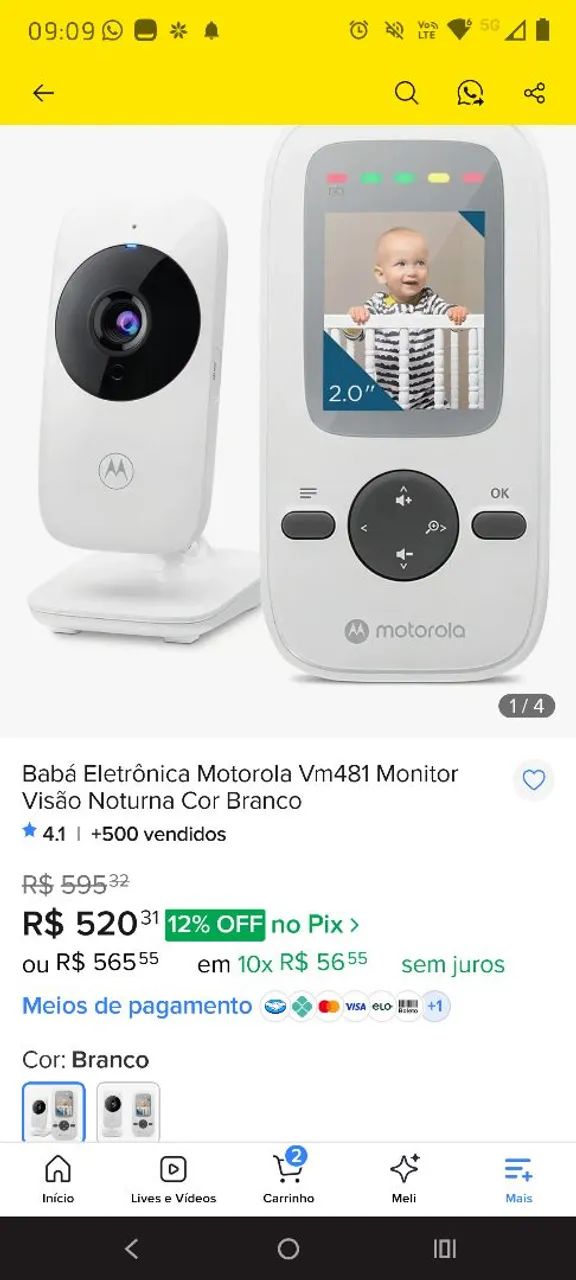 Babá eletrônica Motorola - Foto 2