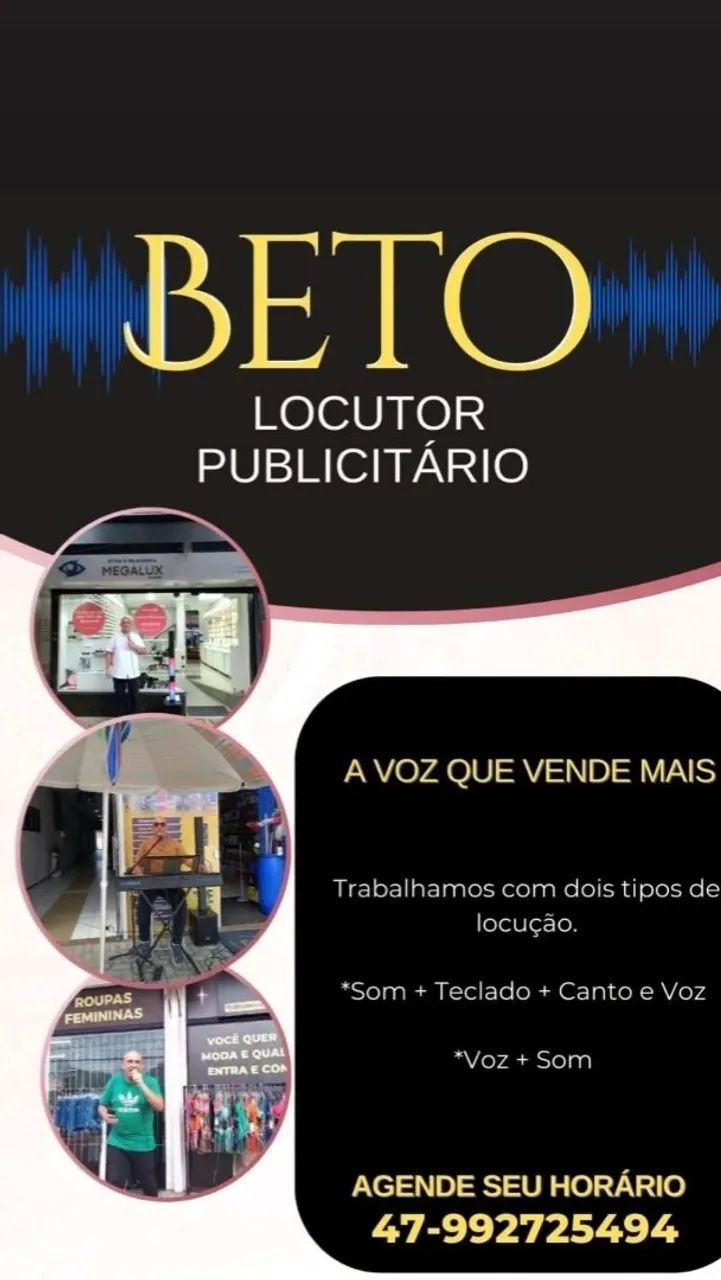 Locutor Publicitário Porta de Loja 