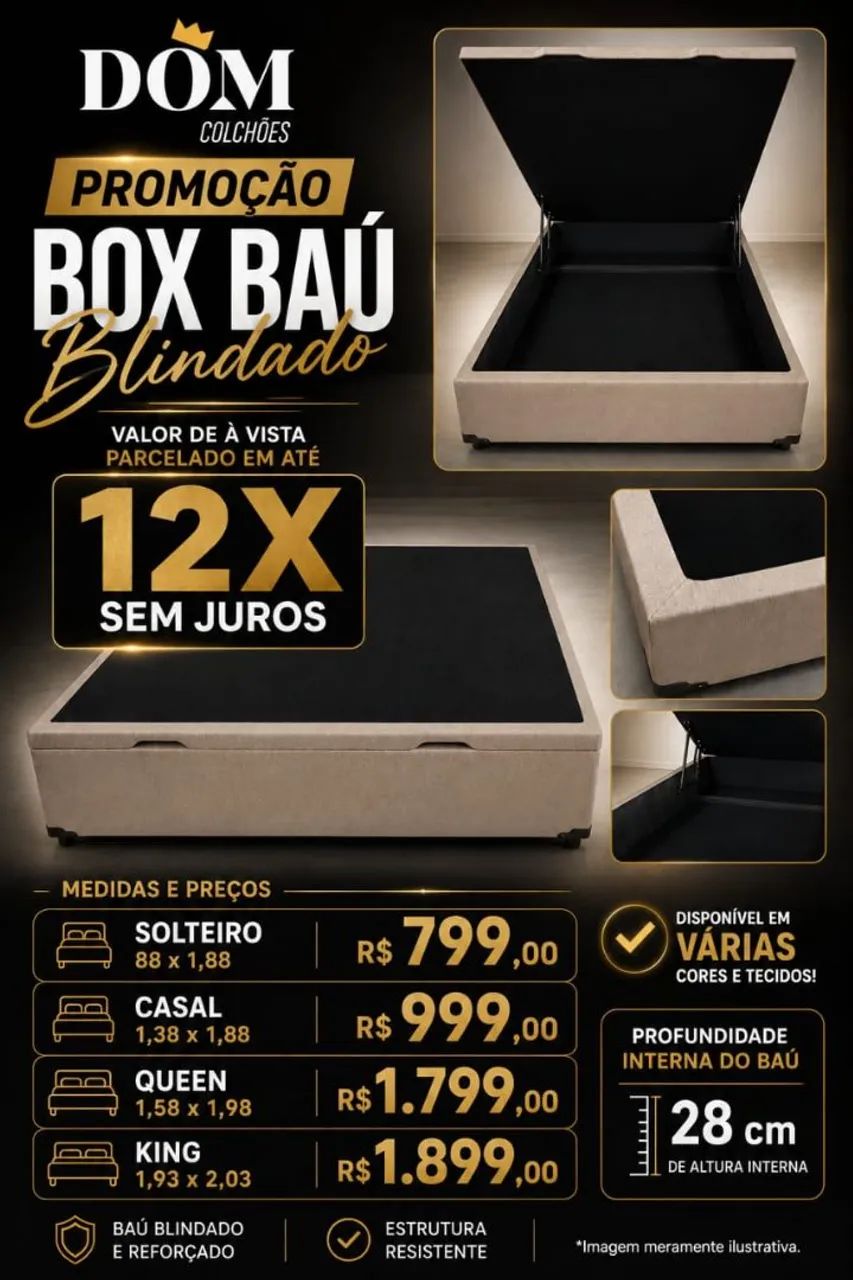 Box baú e colchão 