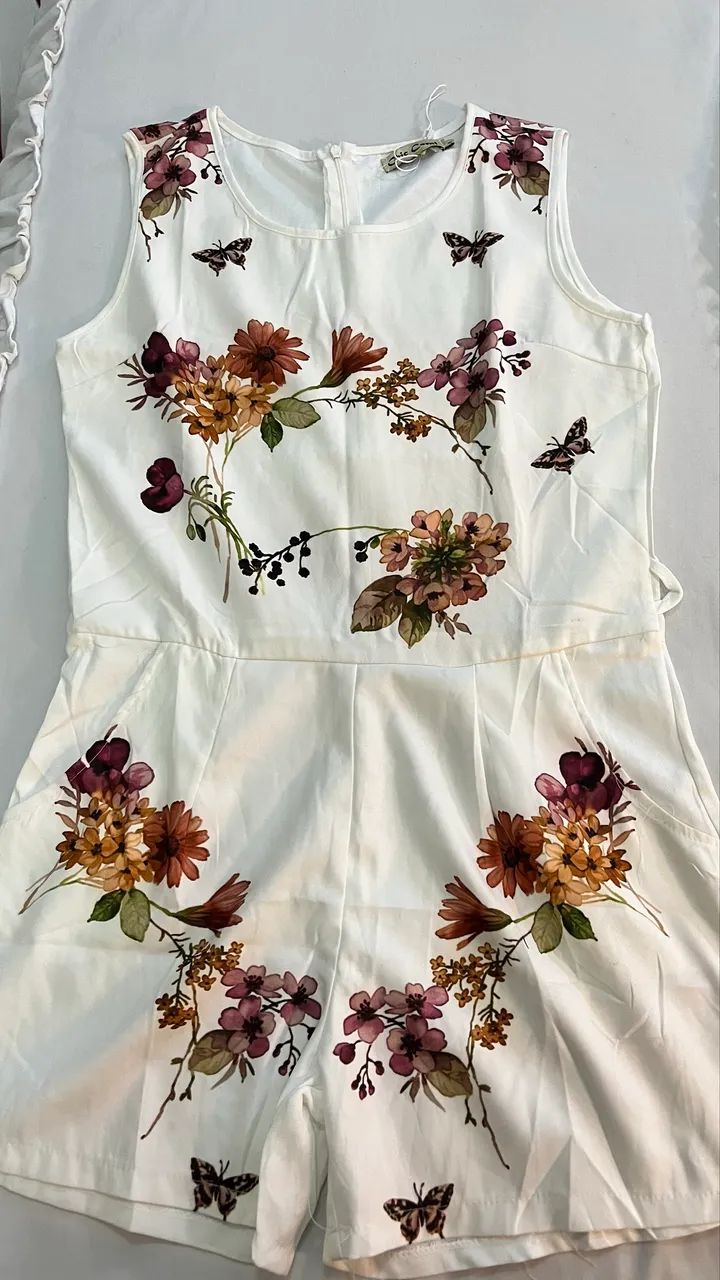 Macaquinho branco estampado