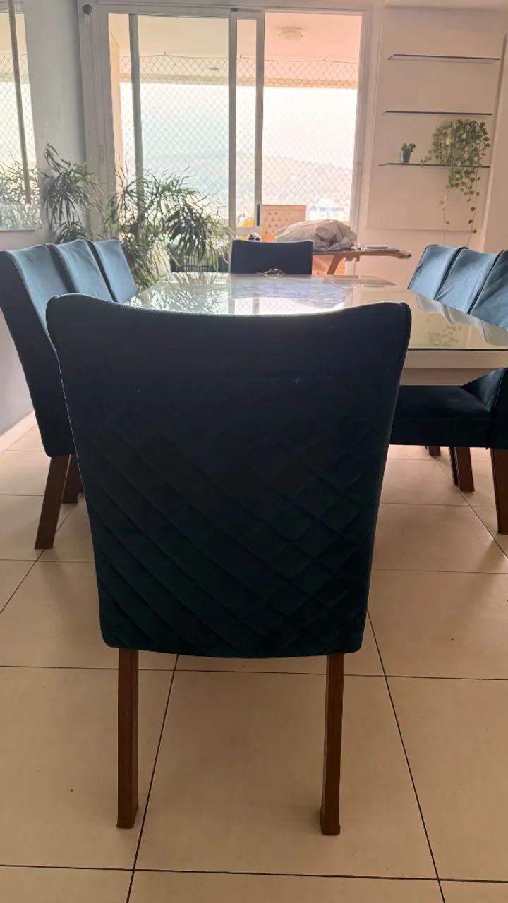 Mesa de Jantar com Tampo de Vidro - 8 Lugares - Foto 5