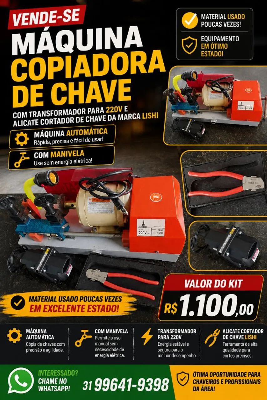 Copiadora de Chave e Alicate de corte de Chave Manual