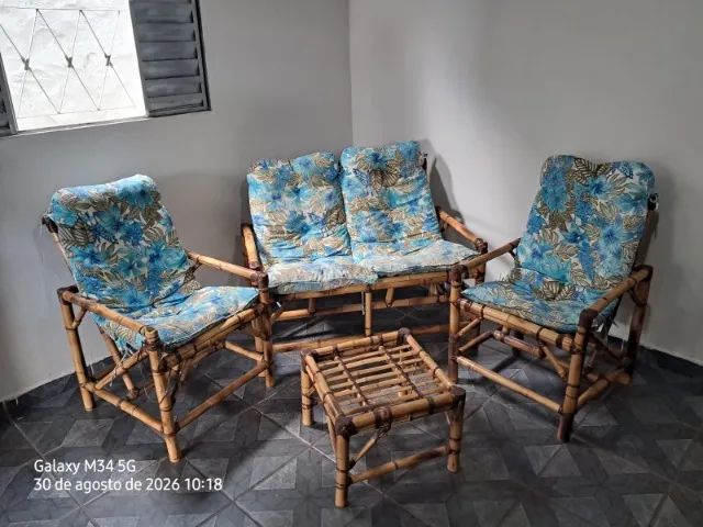 Jogo de cadeiras bambu  - Foto 2