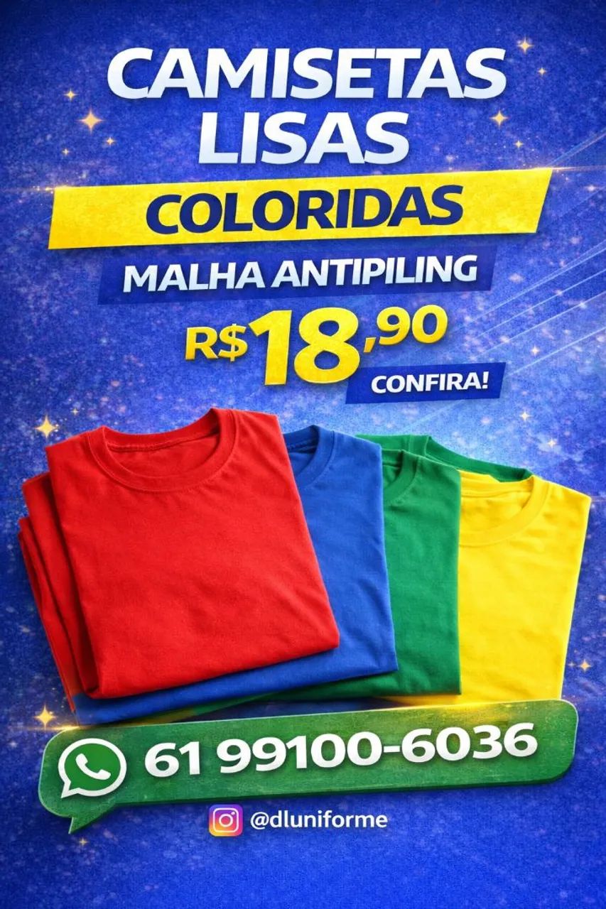 Camisetas Coloridas Lisas - antipilling 