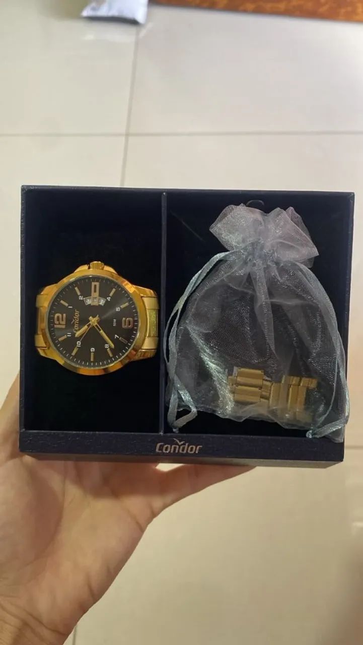 Relógio Dourado Condor masculino 