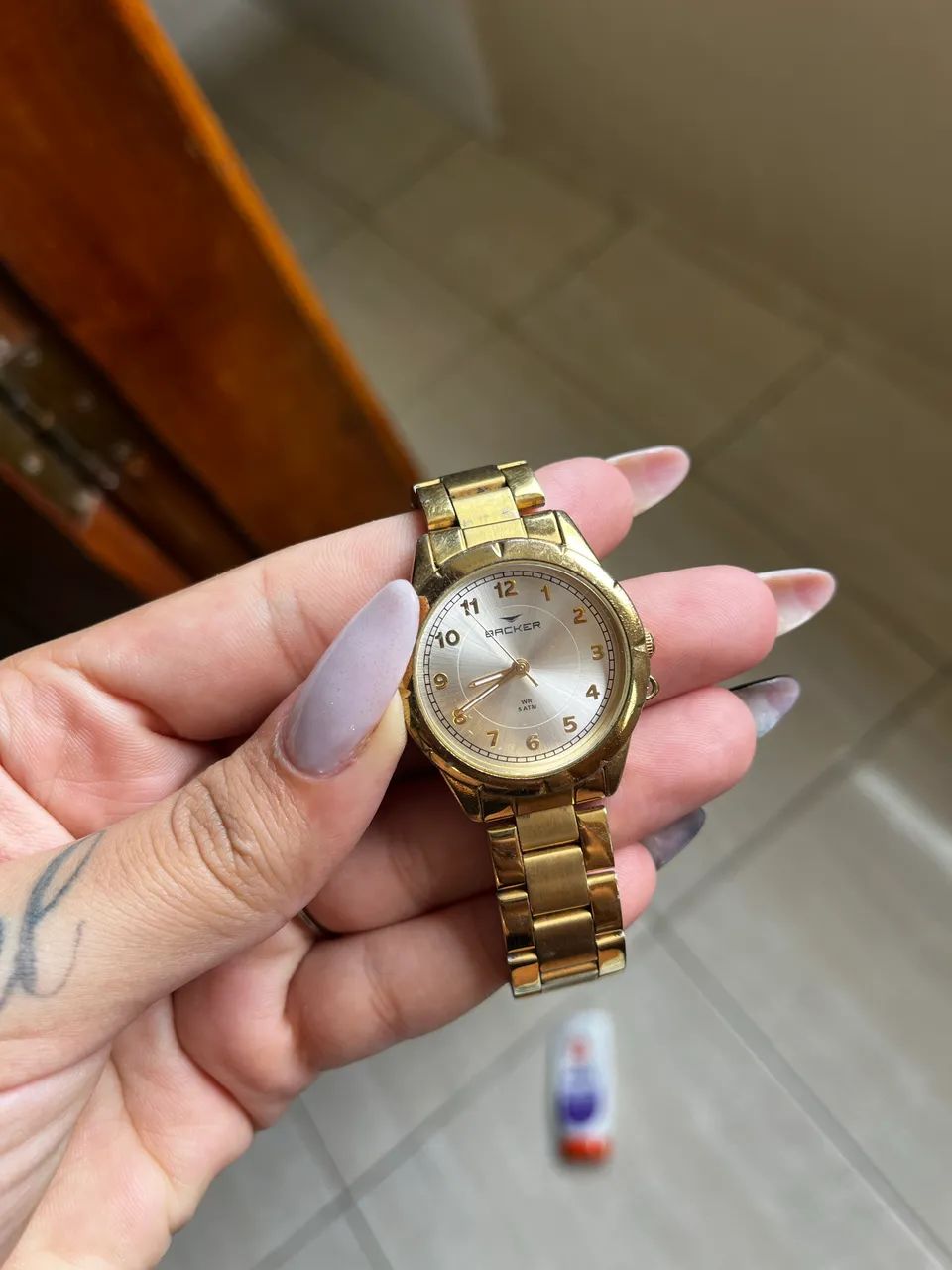 Relógio Backer original banhado a ouro 