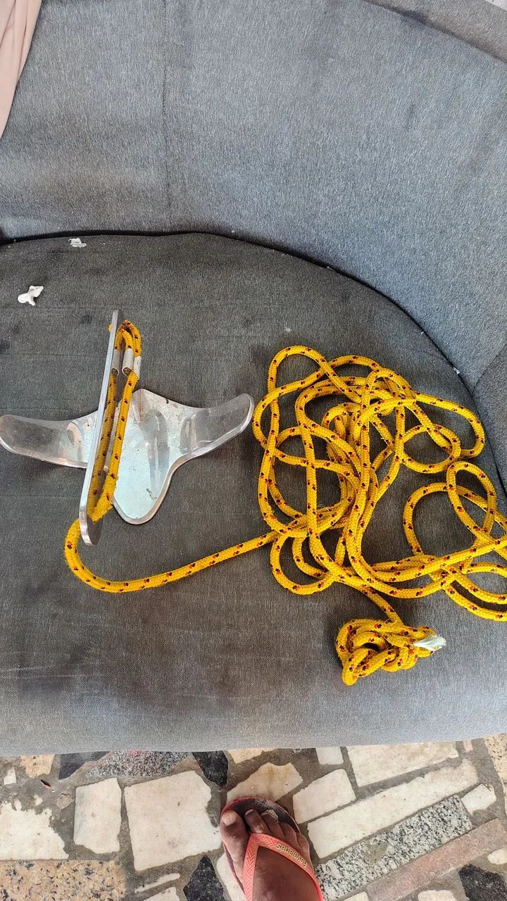 Âncora inox com corda 150 - Foto 2