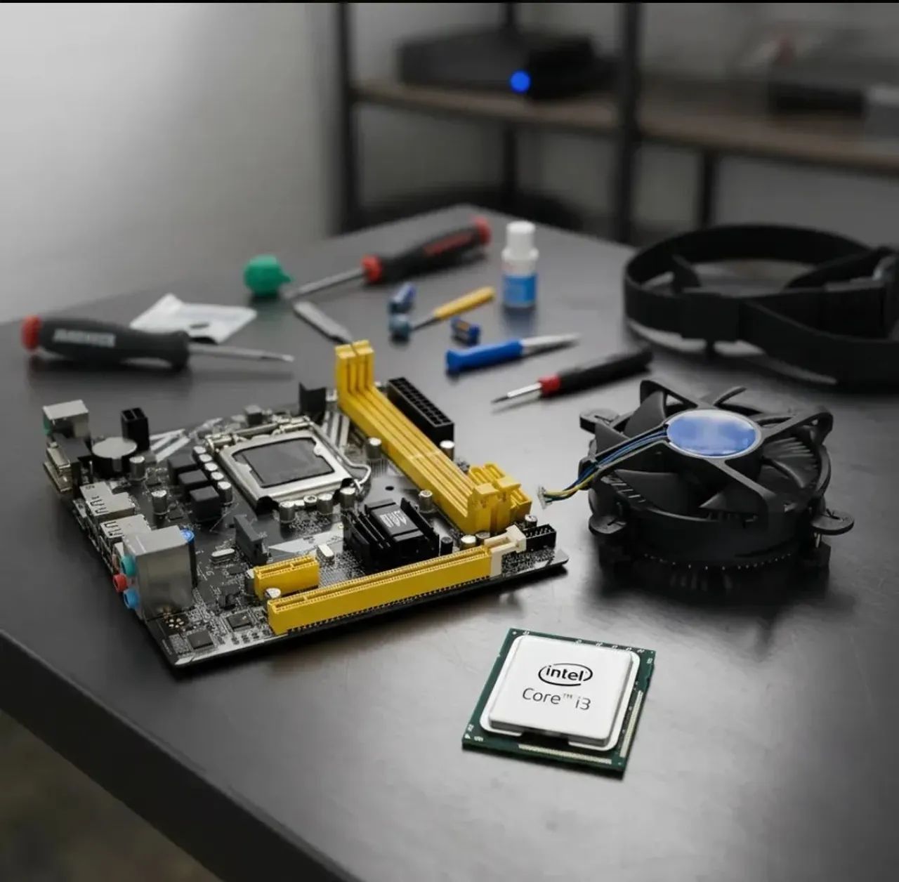 Kit placa mãe 1155 h61 Nvme + i3 3240 + Cooler 