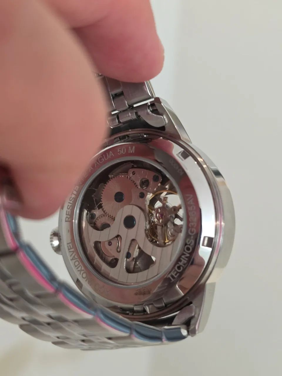 Relógio Technos Masculino Automatico Prata - G3265AV/1A  - Foto 4