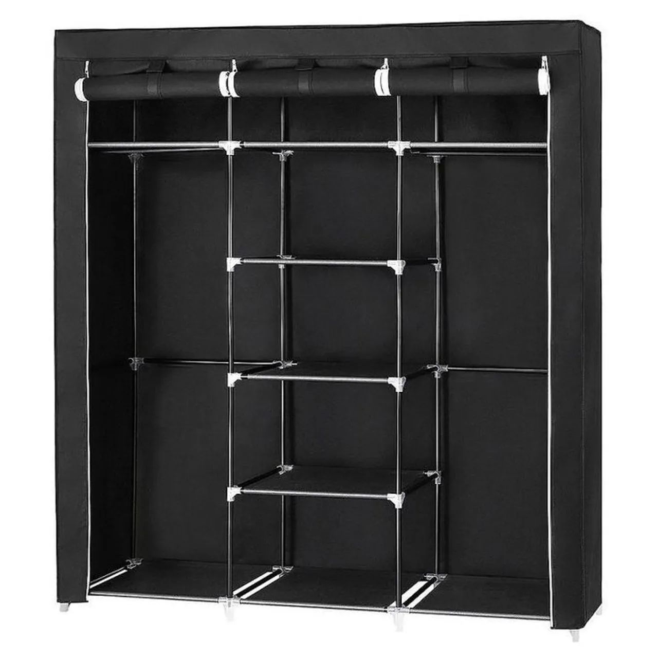 Guarda-Roupa Portátil com Prateleiras e Cabideiro | Ideal para Espaços Pequenos - Foto 2