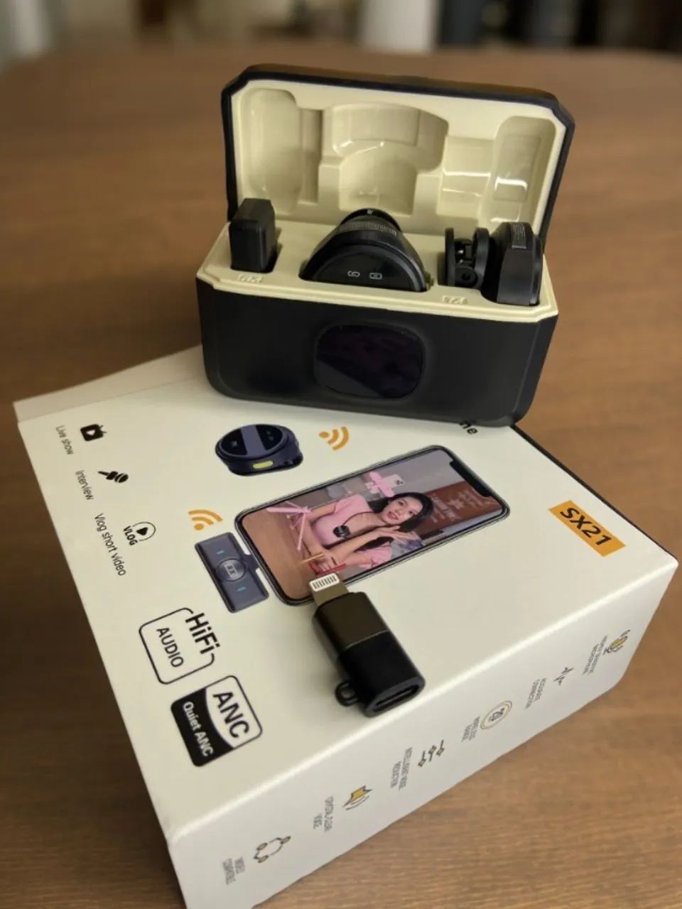 Microfone de Lapela sem Fio Magnético IOS SX21  an15