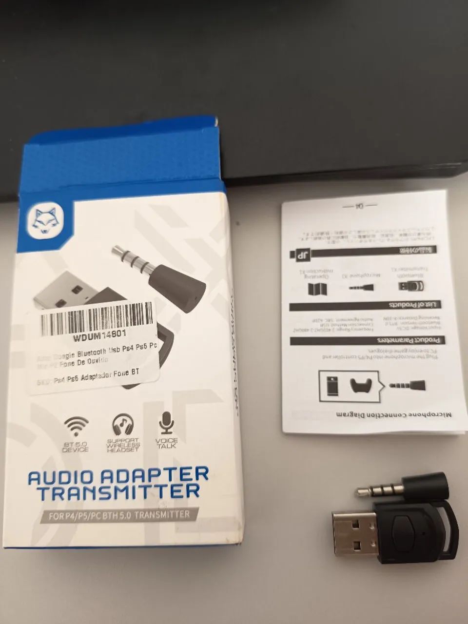 Adaptador Transmissor De Áudio Bluetooth 5.0 Para Ps5 Ps4 Pc