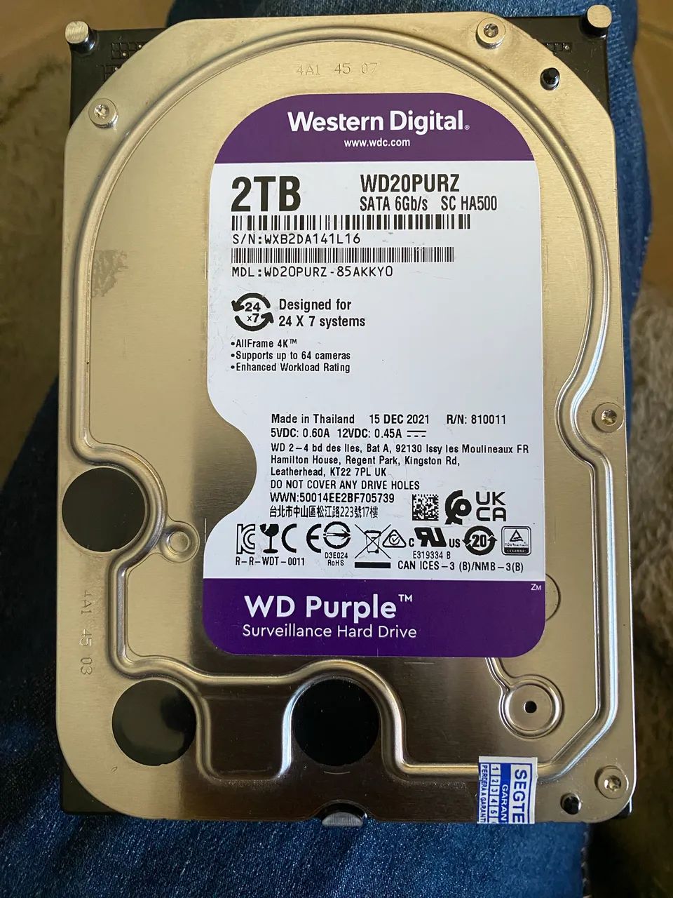 Hd WD purple 2T
