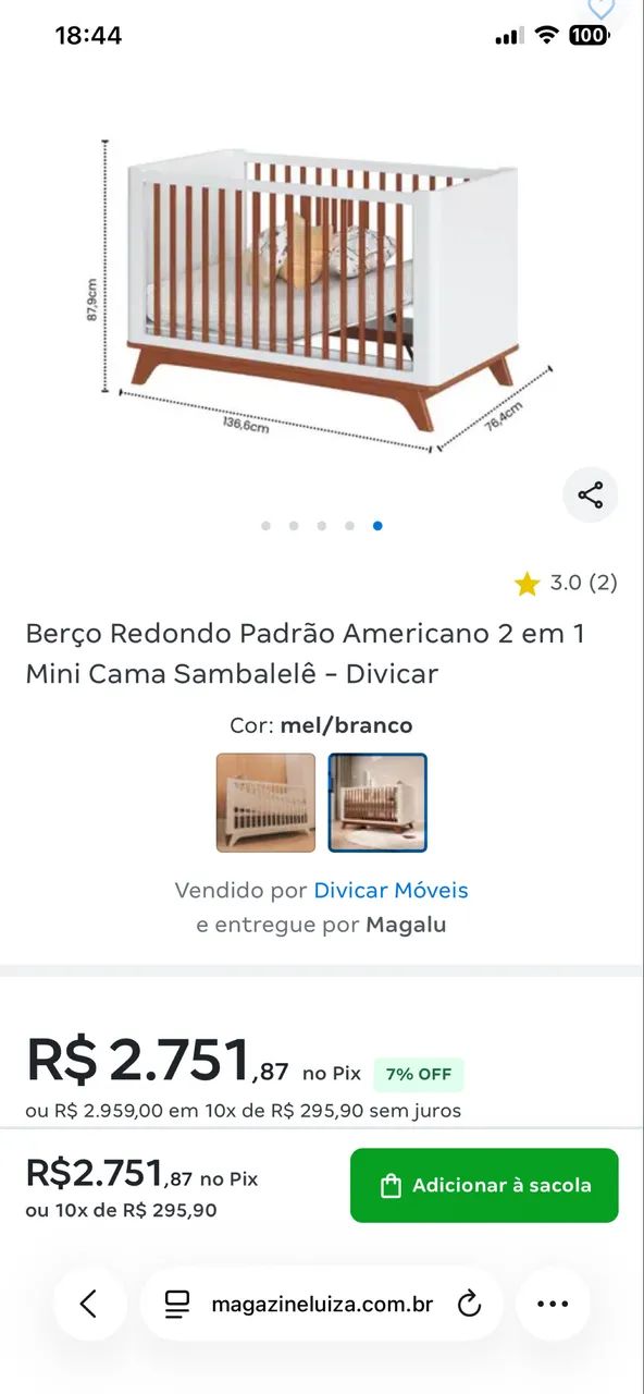 Berço infantil bebê Matic - Foto 3