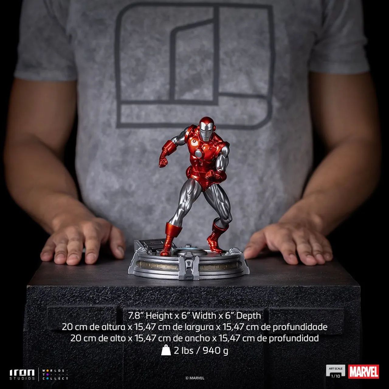Iron Man Red & Chrome Marvel Comics 1/10 Iron Studios - Foto 2