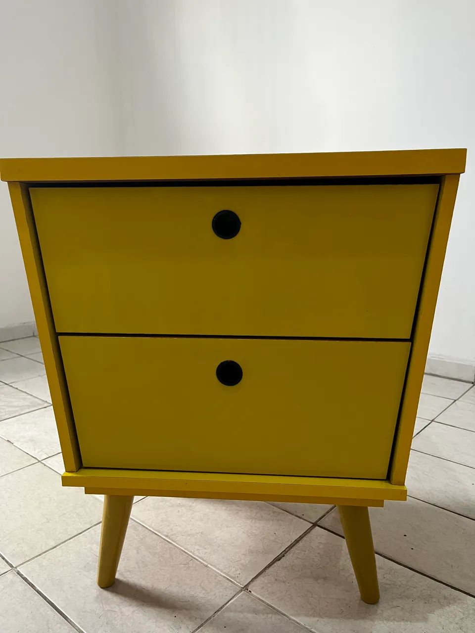 Mesa De Cabeceira Retro Vintage Amarelo - Foto 3