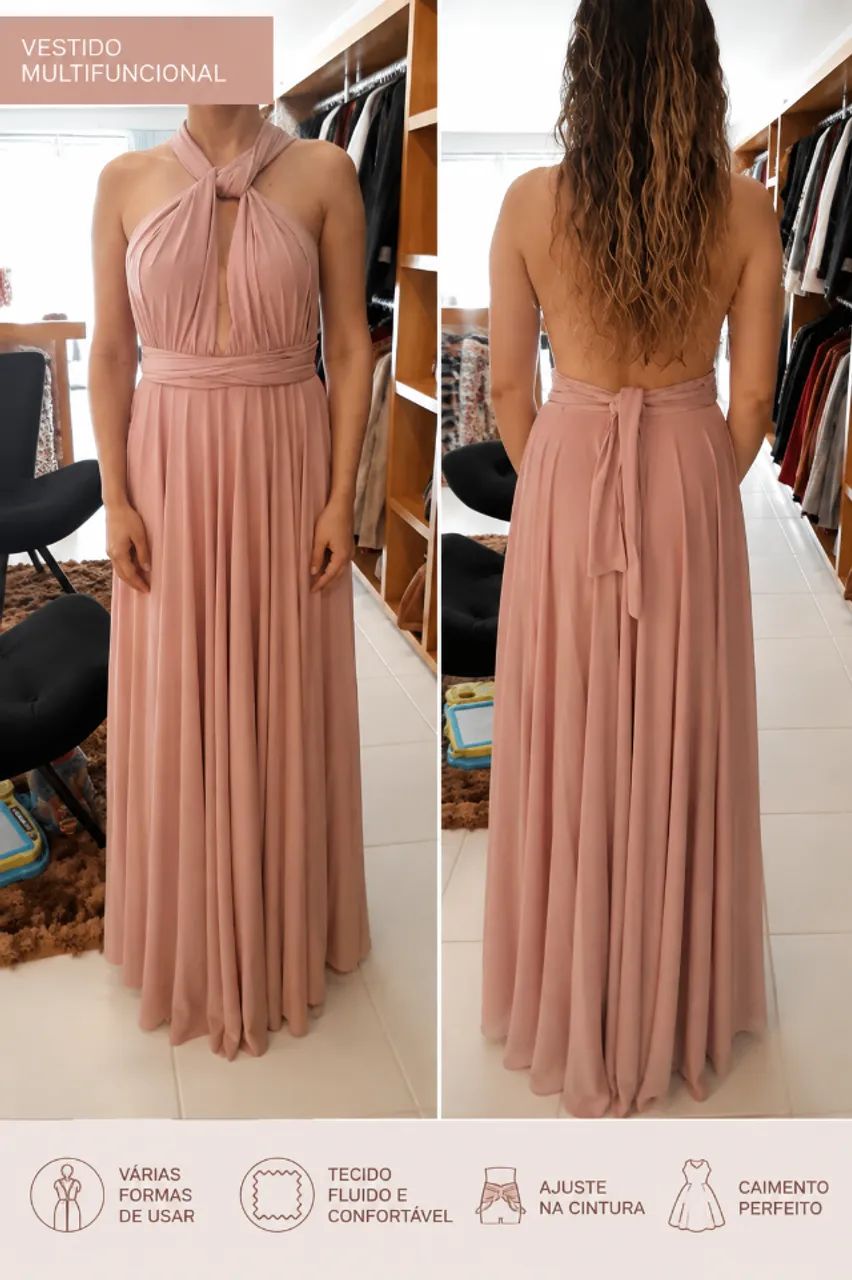 Vestido modelo infinity (ou vestido multiformas) - Foto 2