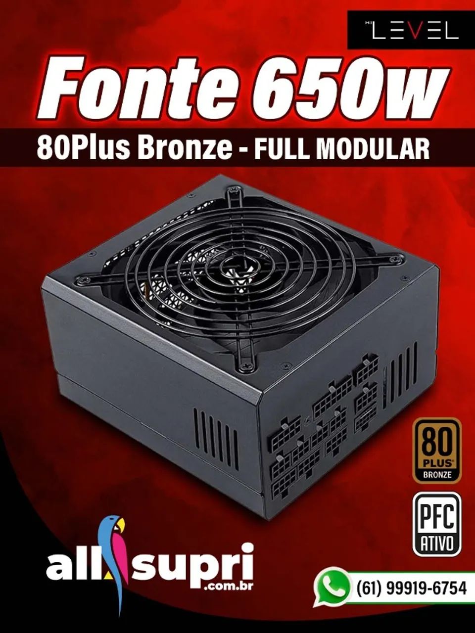 Fonte 650W 80plus Modular Hi Level NOVA - Foto 2