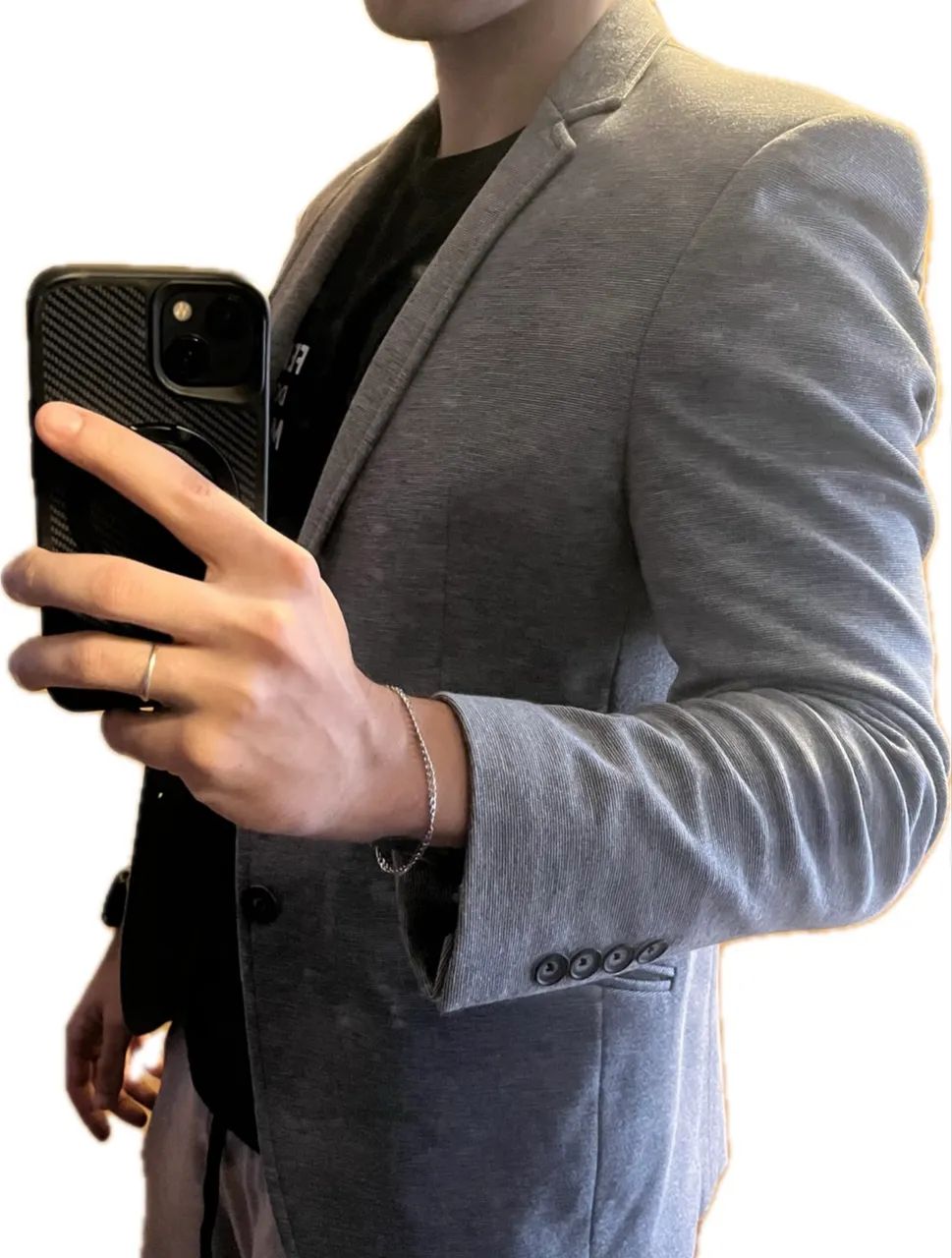 Blazer cinza + capa protetora