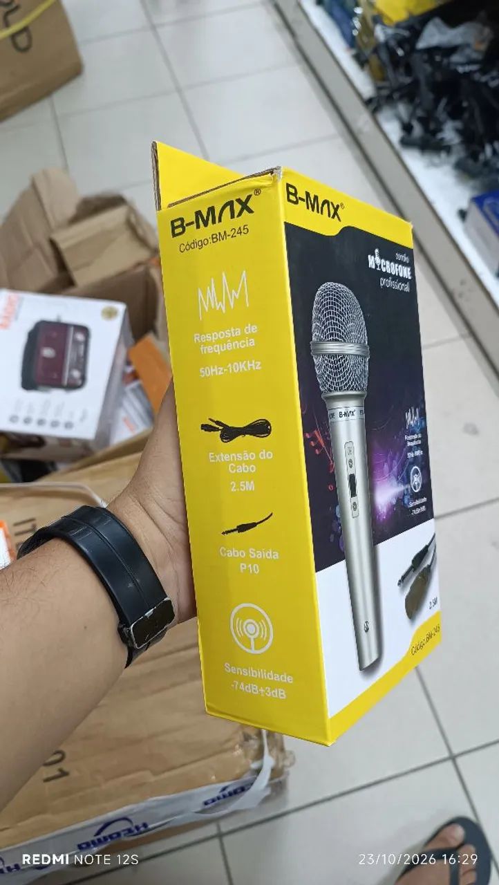 Microfone profissional B-MAX com Fio e Cabo - Foto 4
