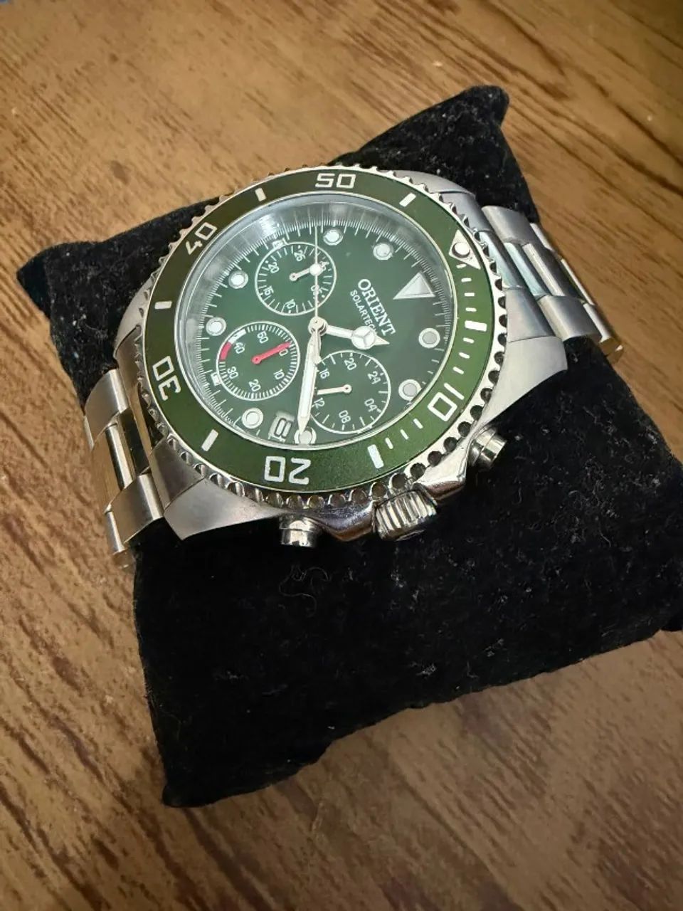 Relógio Masculino Orient Solartech Cronógrafo Verde - Foto 3