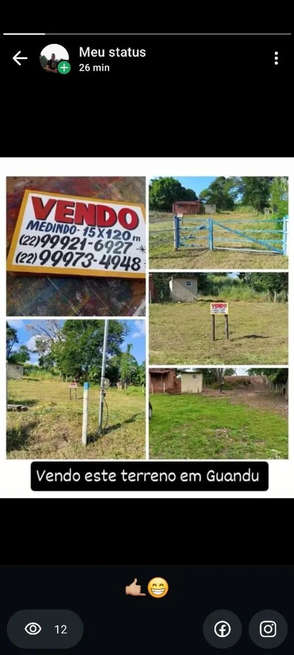 Chácara de 15m x 120m