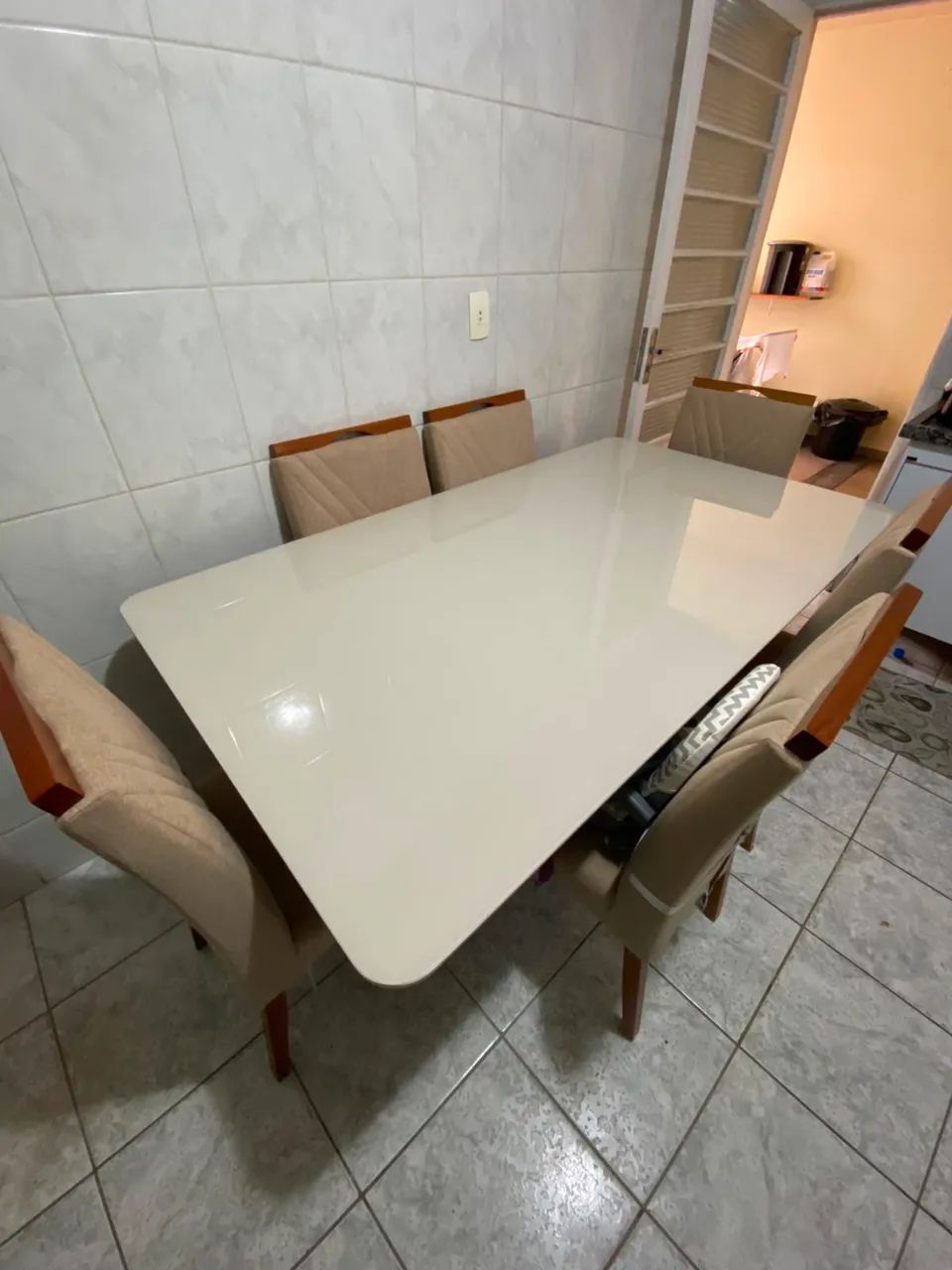 Mesa de Jantar 6 Lugares tampo de vidro - Foto 2