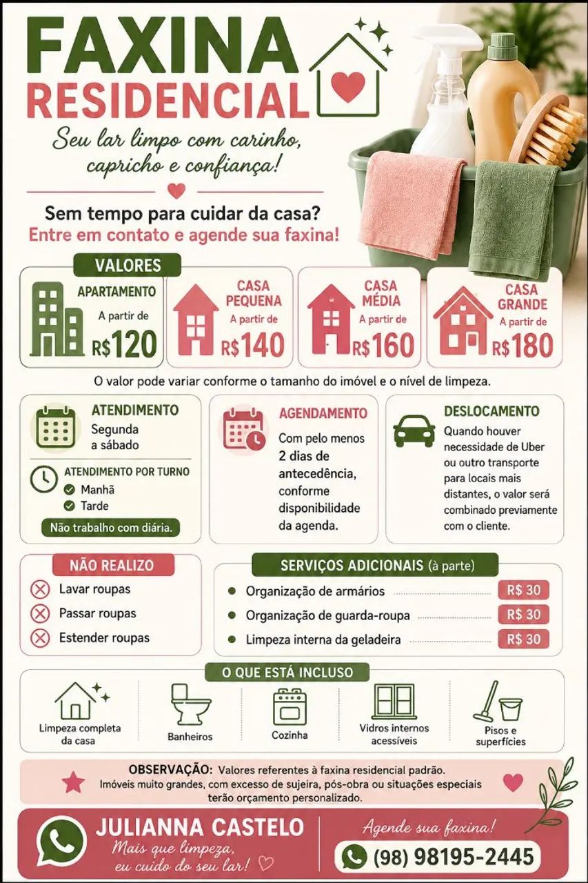 Diarista/faxineira 