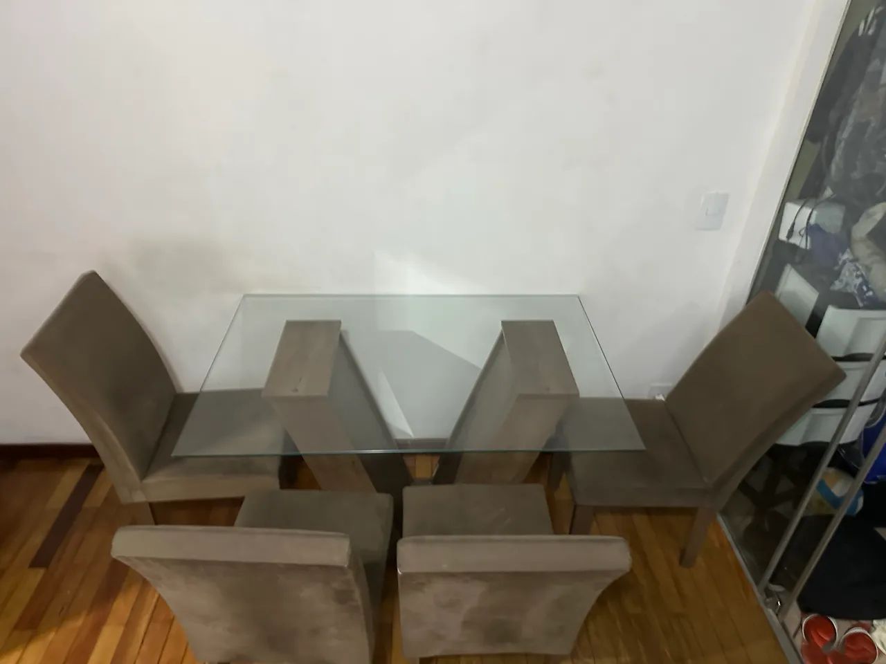Mesa 120x80 c/4 cadeiras de tecido  - Foto 5