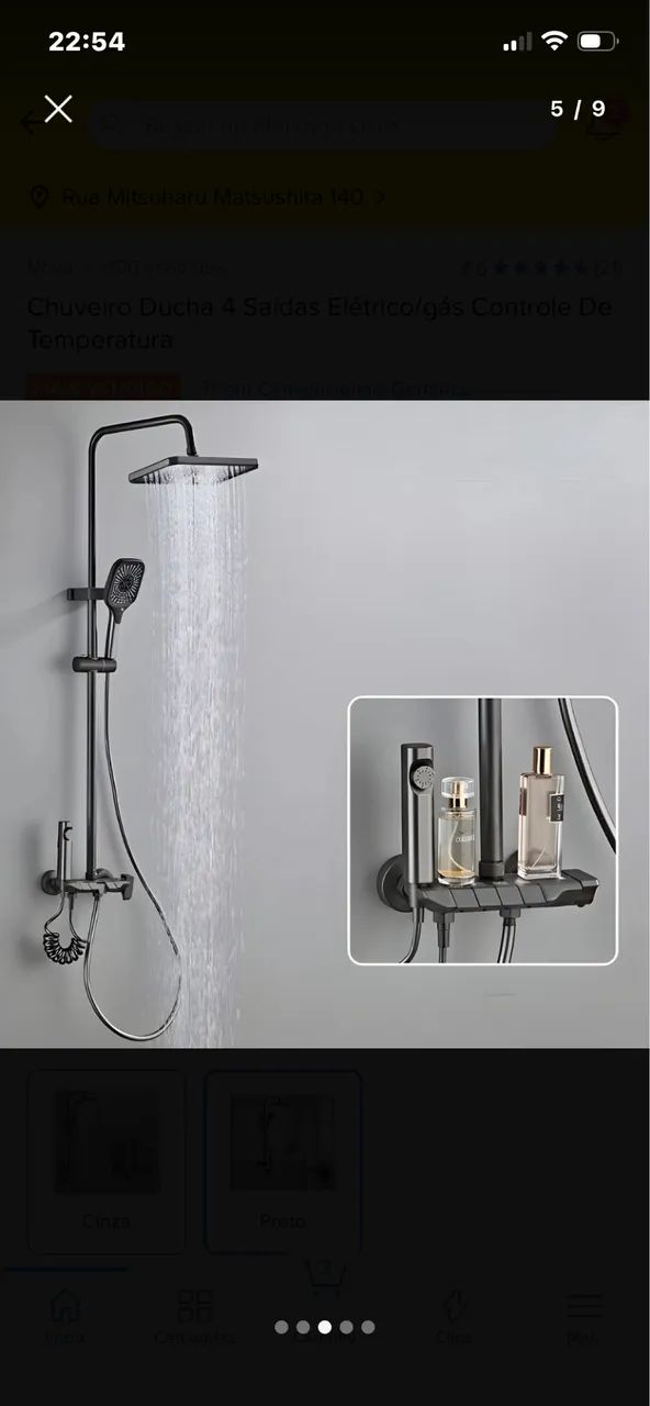 Chuveiro Inox Quadrado A Gás + Torneira de Cozinha de parede - Foto 5