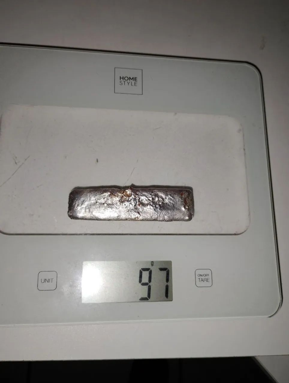 Prata grau 925 de pureza/97gr (em barra)