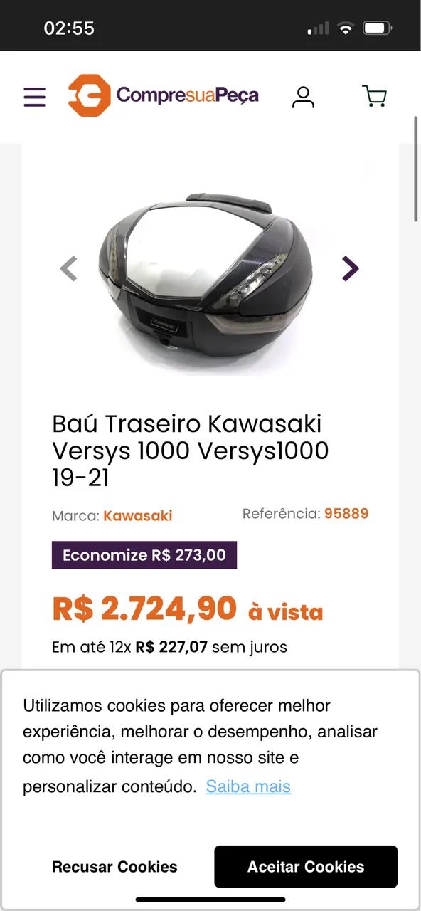 Baú da Kawasaki Versys1000  - Foto 6