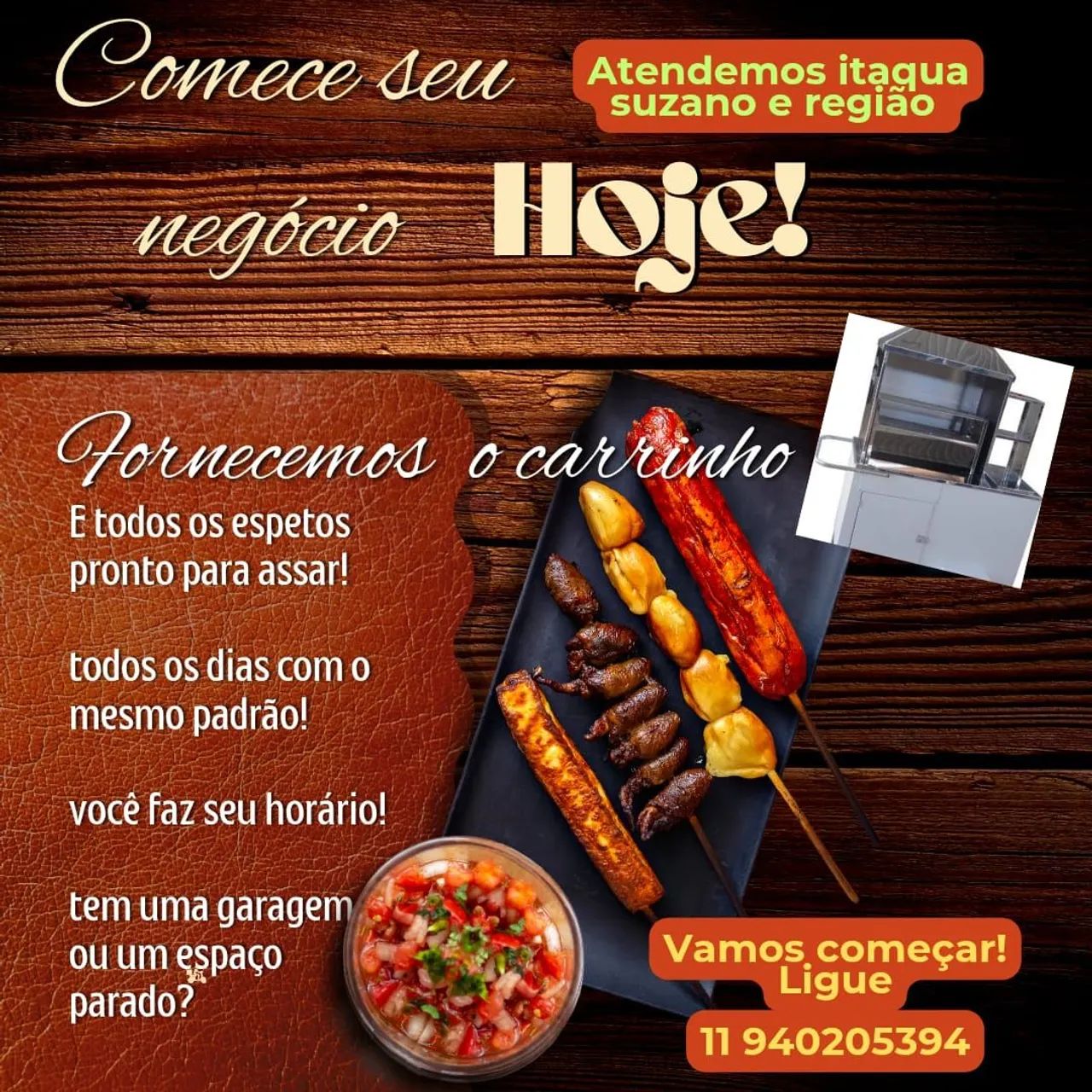 Comece seu próprio negócio hoje! Te forneço o carrinho sem custos! E os espetos prontos ! - Foto 2